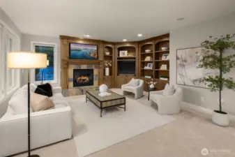 cozy living room with gas fireplace