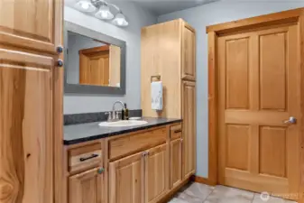 It connects to a separate laundry and utility room.