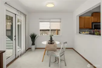 Dining room with kitchen convenient pass-through