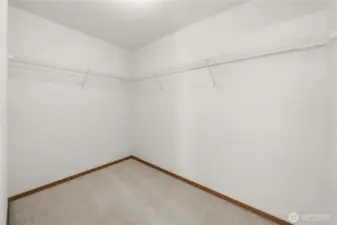 Walk-in closet off of primary