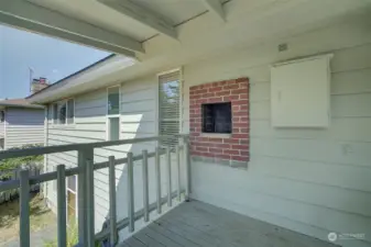 Built in grill on back deck