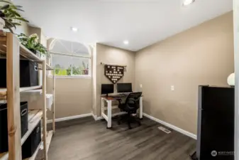 Upstairs office/den space with french doors