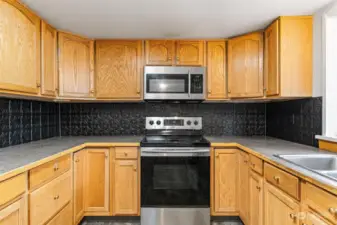 Matching black and stainless appliances