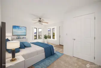 Primary Bedroom - digitally staged
