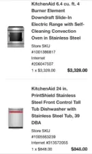 Appliances to be delivered shortly