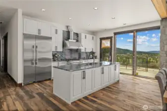 High end appliances in the chefs kitchen