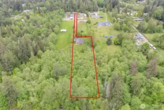 Back view of lot line of property