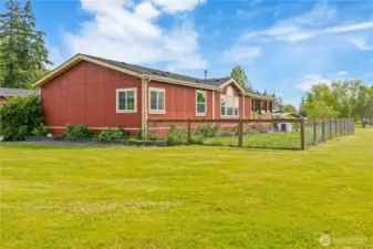 Side view of front of home