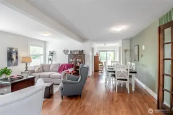 Having dining and living in the same area is great for entertaining.