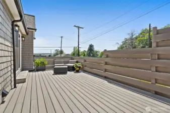 Another view of the deck with privacy wall.