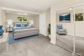Primary bedroom virtually staged