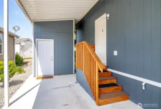 Storage Shed Behind Carport