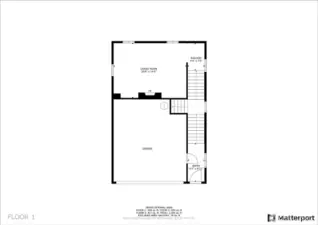 Lower Level Floor Plan - Entry stairway takes you to a spacious landing where you can go up to main level or down to TV/Bonus Room