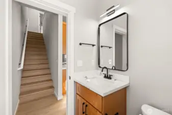 Half bath on the main living area.