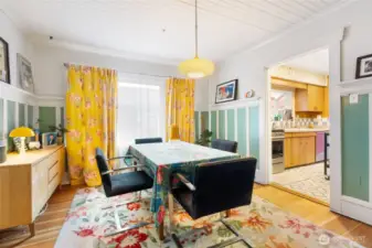 Enter through the French doors into the Dining Room