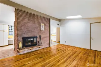 Wood burning Fireplace.