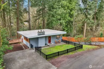 Set on a private, nearly ¾-acre lot