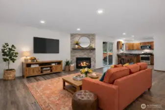 Virtually staged living room