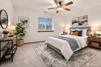 Virtually staged bedroom 3