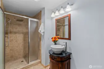 Wonderful 3/4 tile bath with double headed shower