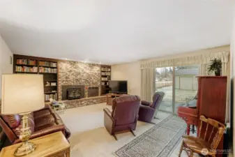 Separate family room with wood stove insert