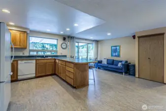 The kitchen and dining rooms.