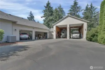 3 Car Attached Garage & 30x40 RV Garage with Pull Through Doors