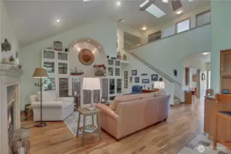 Open Concept Great Room With Gas Fireplace