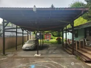 2 car carport with room for larger vehicles