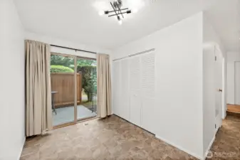 Cozy breakfast bar and additional storage space with easy access to the outdoor patio—ideal for casual dining and entertaining.