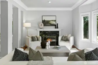 Beautiful hardwood floors, lovely millwork and gas fireplace.