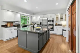 Updated kitchen with pantry and desk area.