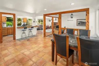 The ultimate entertaining area. Dining, Kitchen, Living and Family Rooms, all adjoined in this open floor plan.