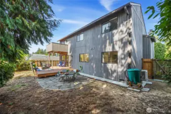 Large fenced back yard space.