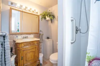 This is the primary bathroom with 3/4 bathroom