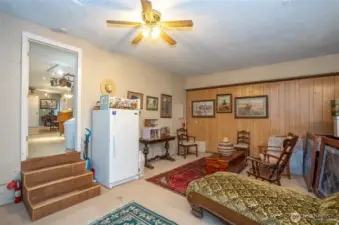 This is the huge family room. It used to be a garage.