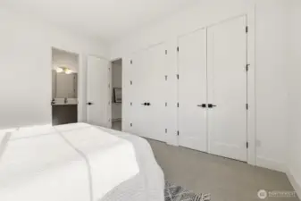 Lower level bedroom offers even more storage