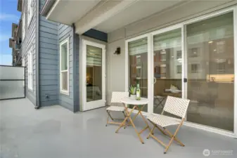 Expansive 258 sq ft patio offering generous space for outdoor dining, entertaining, or relaxing.