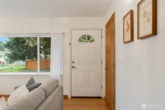 Large coat closet right inside front door.