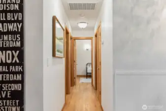 Hallway to bedrooms and bathroom.