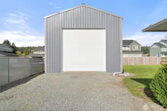 Level gravel space for RV near the RV hookups