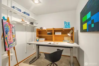 Another office!  This one has a closet just to our left, and also has a door for privacy.