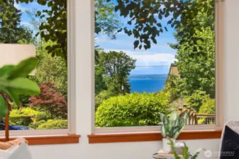View of Puget Sound from ADU living rom