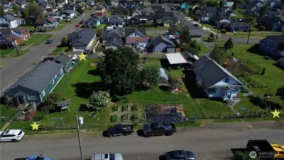 Stars show approximate property lines