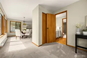 Coming from the dining room is a wonderful flex space, perfect for a home office.