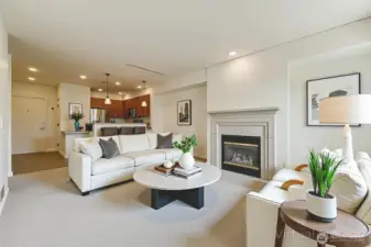 Enter to an inviting living room with natural light all day!