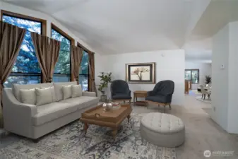 Virtually Staged living room upstairs