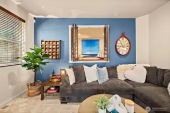 Plantation shutters looking into another room