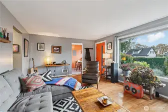 Another view of the entry and living room.