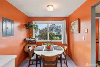 Dining room just off the kitchen.  Sit here in the spring and you'll get a great view of the beautiful garden.